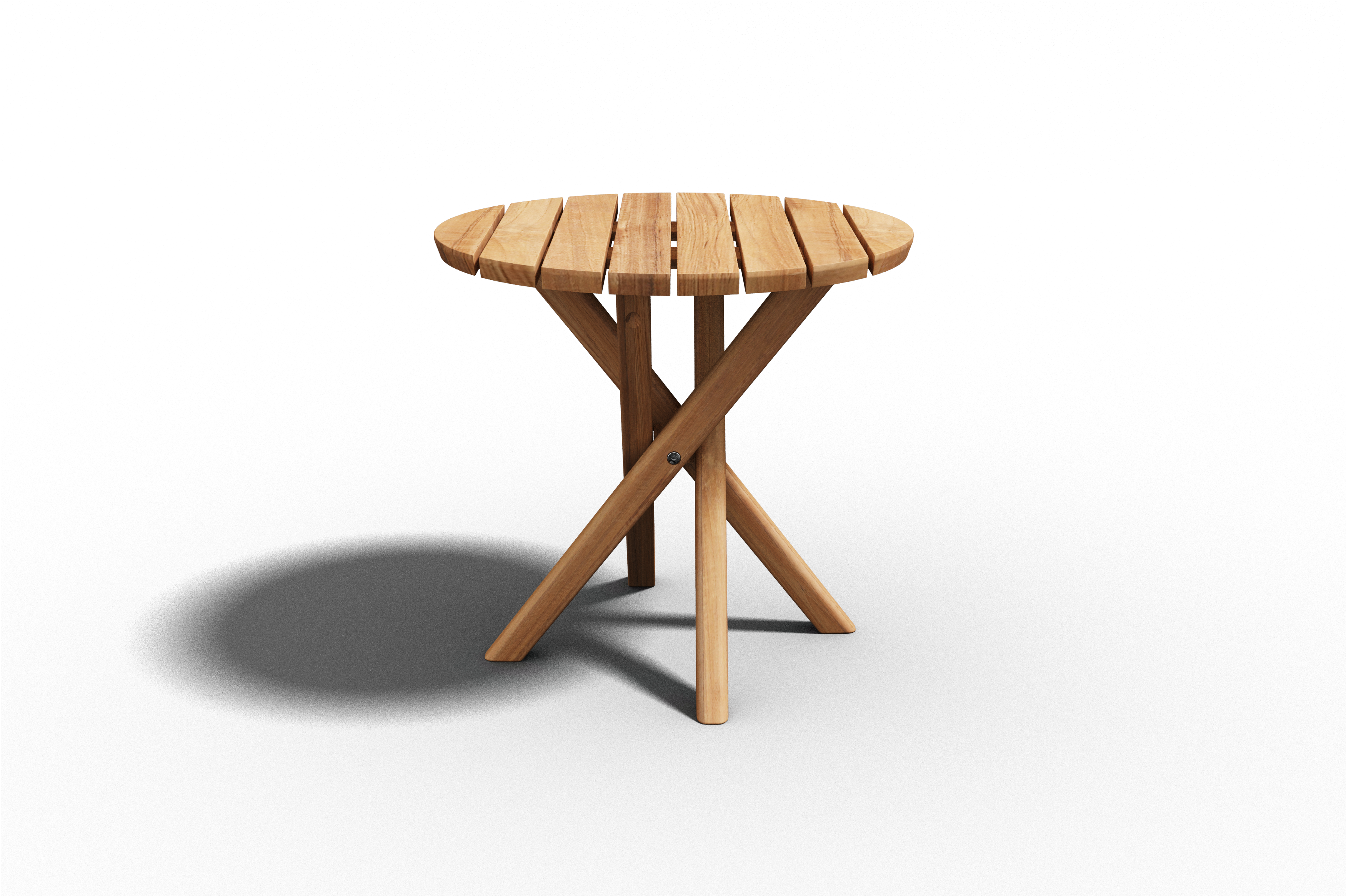 Round Teak Outdoor Side Table - Fleur Design, Durable & Weather-Resistant for Patio, Garden, and Poolside Decor