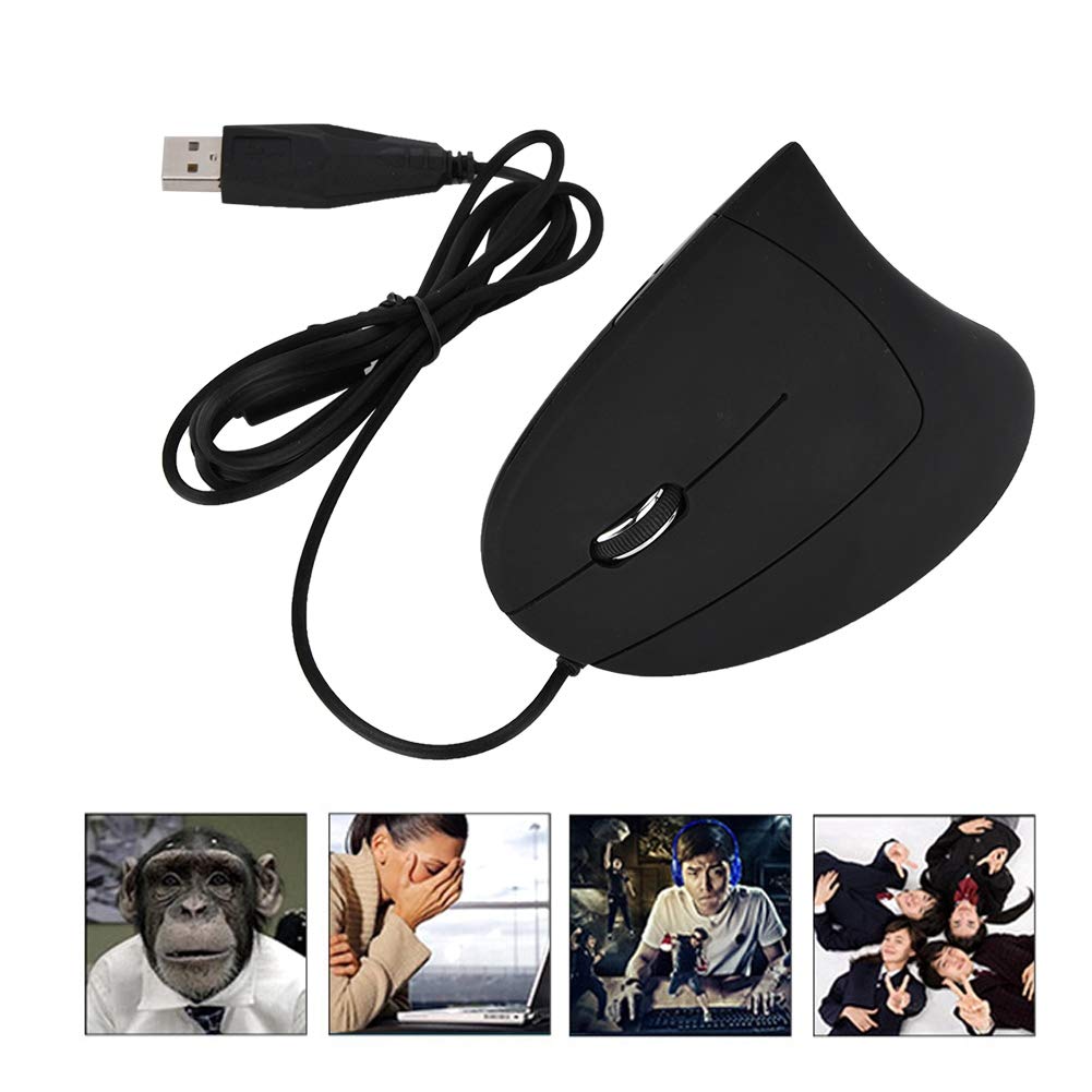Wired Vertical Ergonomic Mouse for Left Hand - Gaming & Office Wrist Support Mouse for Laptop, PC, and Computer Use