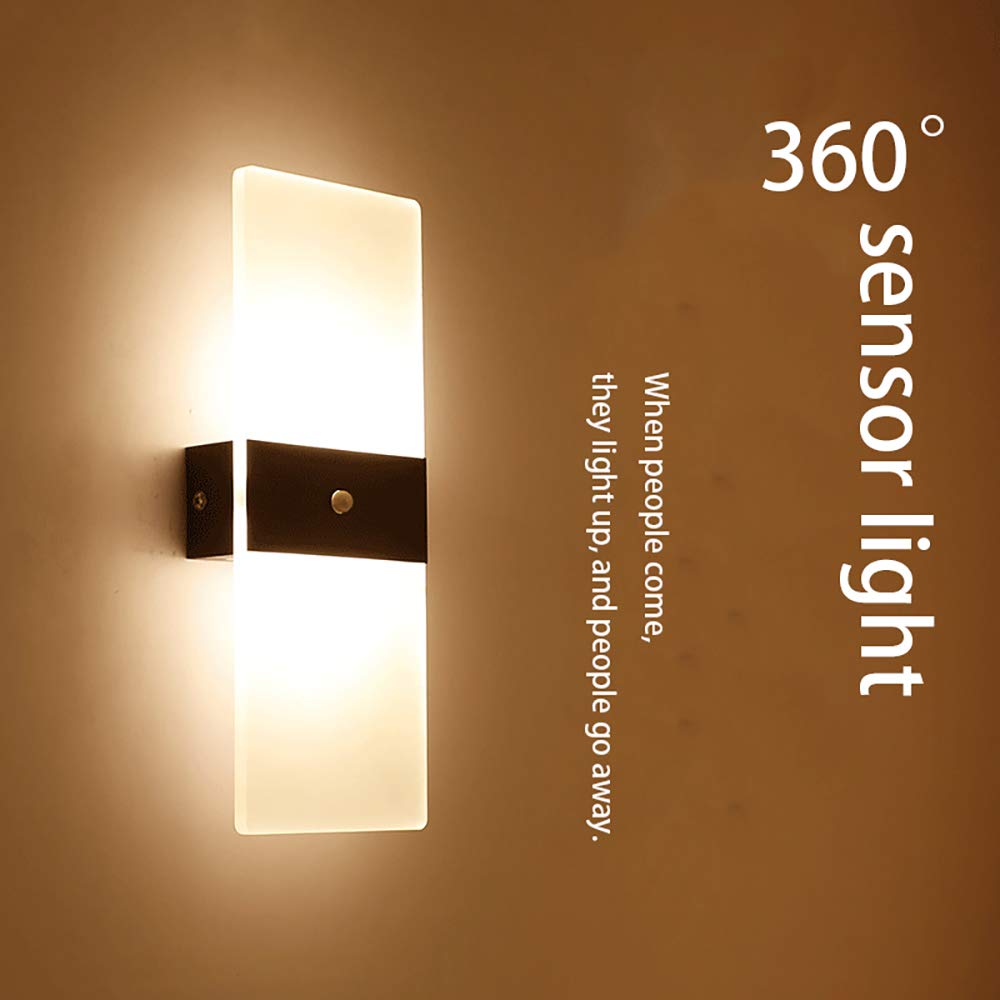 12W LED Wall Lights for Indoor Living Room - Modern Acrylic Wall Sconce Lighting, Decorative LED Wall Lamp for Bedroom, Hallway, Stairs & Balcony - Perfect for Ambient Lighting and Home Decor