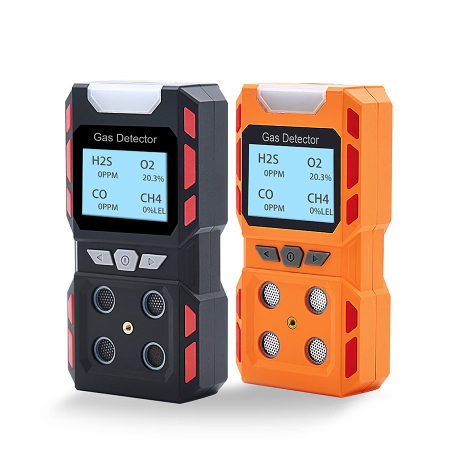 4-in-1 Industrial Air Quality Monitor - CO H2S O2 CH4 Gas Leak Detector with Voice Alarm & Safety Warning | Portable Combustible Gas Tester for Factory, Warehouse, and Laboratory Safety Inspections