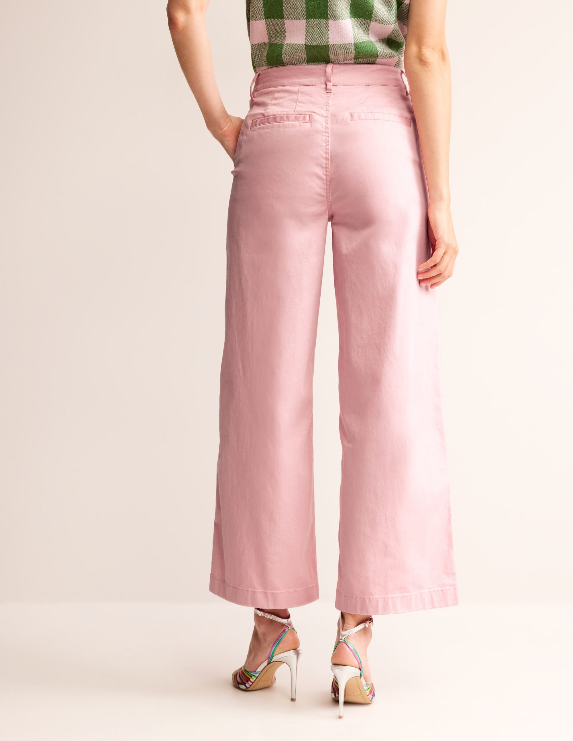 Barnsbury Crop Chino Pants in Blush - Women's High Waisted Slim Fit Ankle Pants for Work, Office & Casual Wear