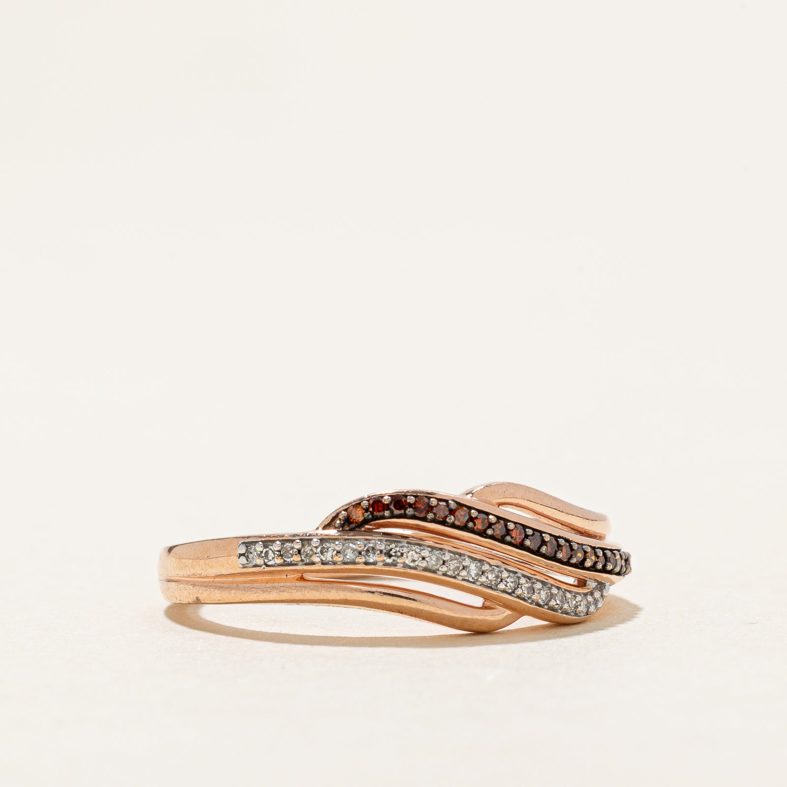 0.04ctw Diamond Double Waterfall Ring for Women - Size 7 | Elegant Wedding, Engagement & Anniversary Jewelry Gift | Perfect for Special Occasions & Everyday Wear