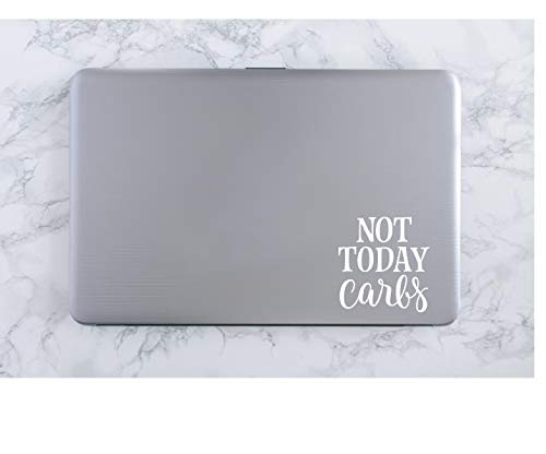 Not Today Carbs Vinyl Decal - White 4.3 x 4.5 Inch - Made in USA by Foxtail Decals - Waterproof Sticker for Car Windows, Laptops, Tablets, Water Bottles - Perfect for Keto Dieters, Gym Motivation & Office Decor