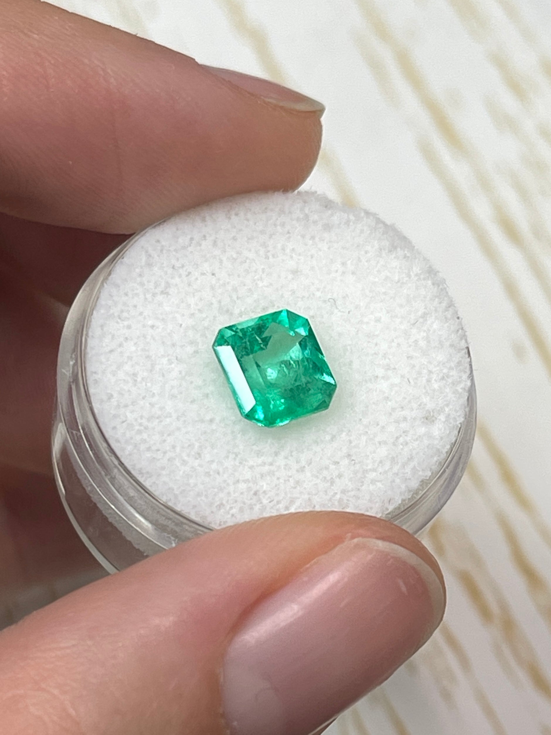 2.14 Carat Chunky Emerald Cut Natural Colombian Emerald Gemstone - Apple Green Color for Jewelry Making, Engagement Rings & Luxury Gifts