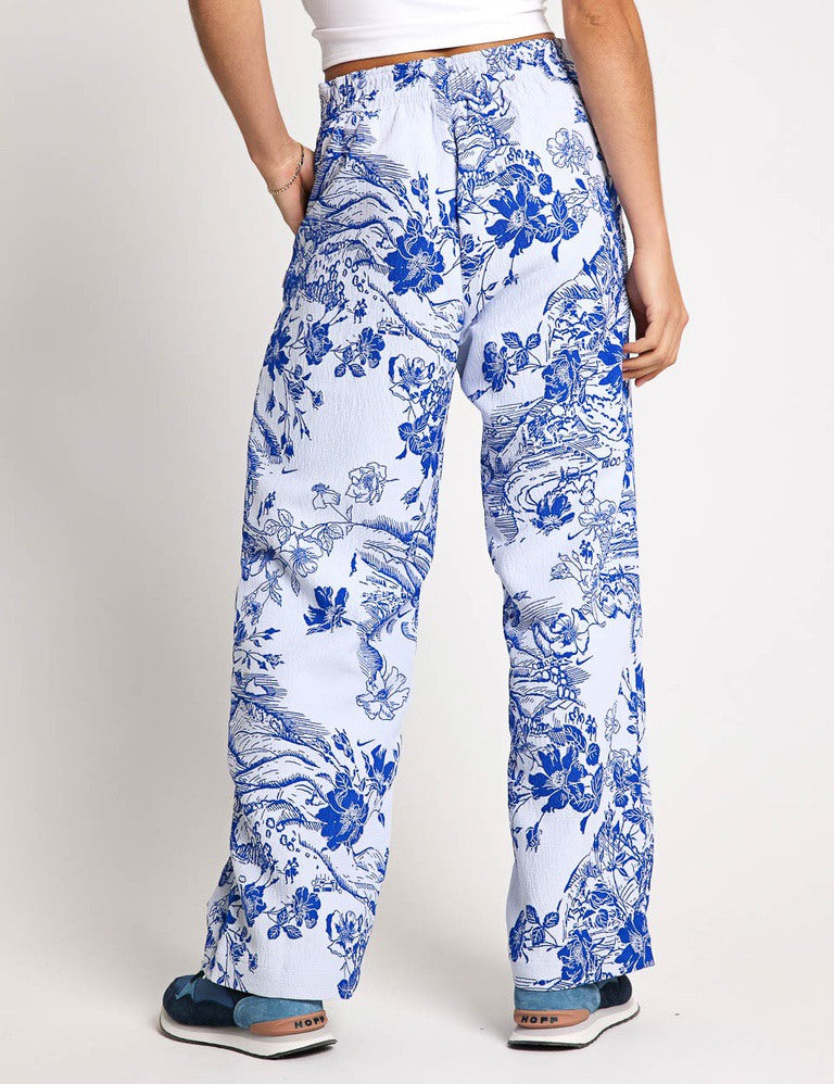 Premium Jacquard Sportswear Track Pants for Men & Women - White/Hyper Royal - Comfortable Workout & Lounge Pants for Gym, Running, Yoga & Casual Wear
