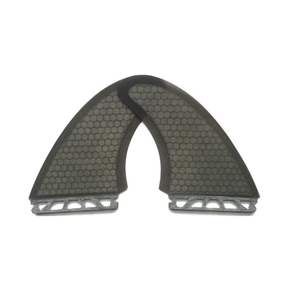 HUACHEN-LS Future Twin Surfboard Fins - Black & White Replacement Fins for Surfboards & Paddle Boards - Light Grey Color - Perfect for Wave Riding & Stand-Up Paddleboarding