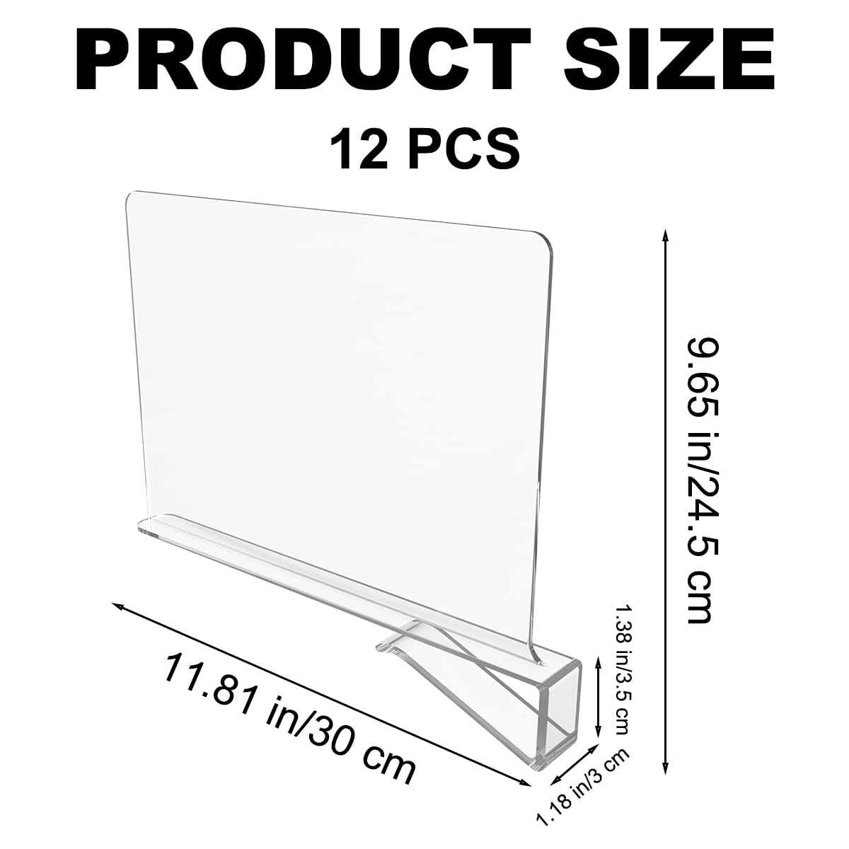 Clear Acrylic Shelf Dividers for Closet Organization - 12 Pack | Wooden Shelf Organizer | Perfect for Wardrobe, Pantry & Bookcase Storage | BTSD-home