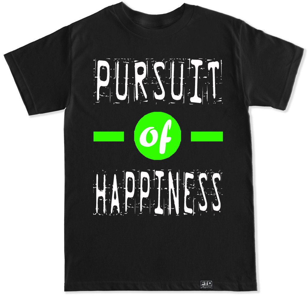 FTD Apparel Men's Pursuit of Happiness Graphic T-Shirt - Soft Cotton Green Tee for Casual Wear, Street Style & Everyday Comfort