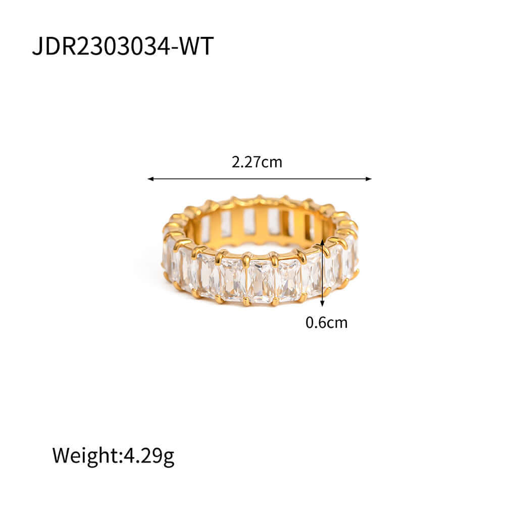 18K Gold Plated Zircon Midi Ring for Women - Elegant Stackable Finger Ring - Perfect for Everyday Wear, Parties & Special Occasions | JDR034