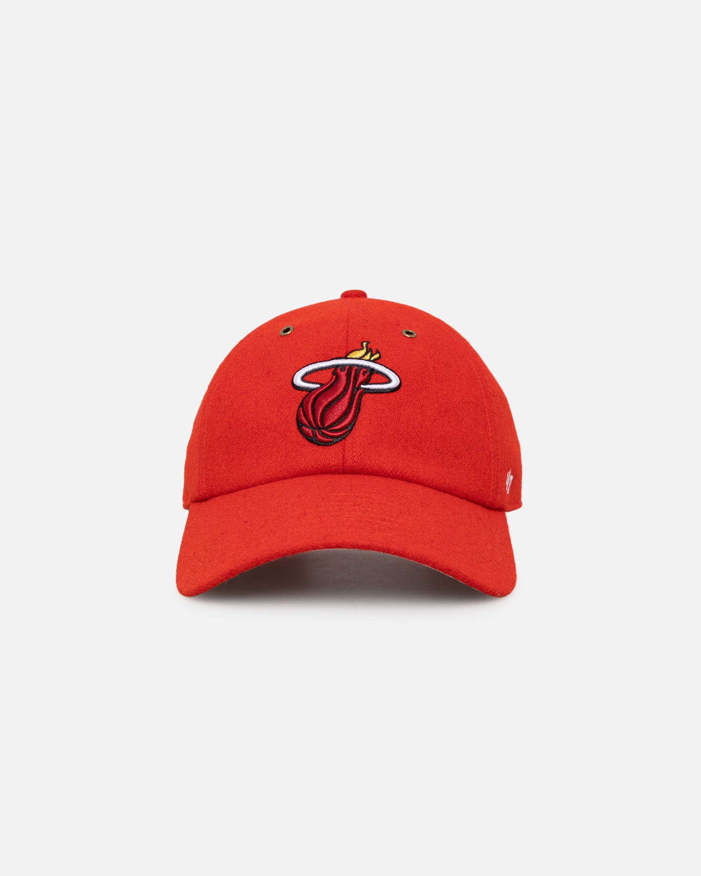 47 Brand Miami Heat Wooly Clean Up Strapback Red Snapback Hat - Official NBA Team Logo Cap for Men & Women - Perfect for Basketball Games, Streetwear & Casual Outfits
