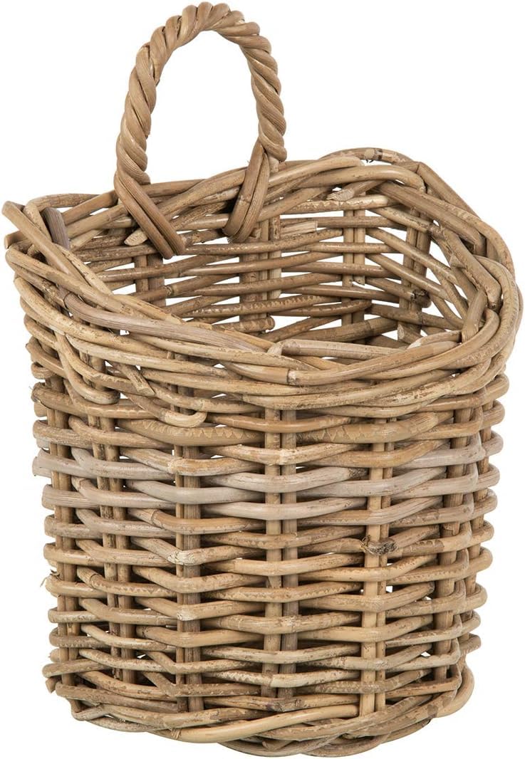 KOUBOO Kobo Wall Basket - Small Gray-Brown Woven Storage Organizer for Bathroom, Kitchen, Office & Home Decor