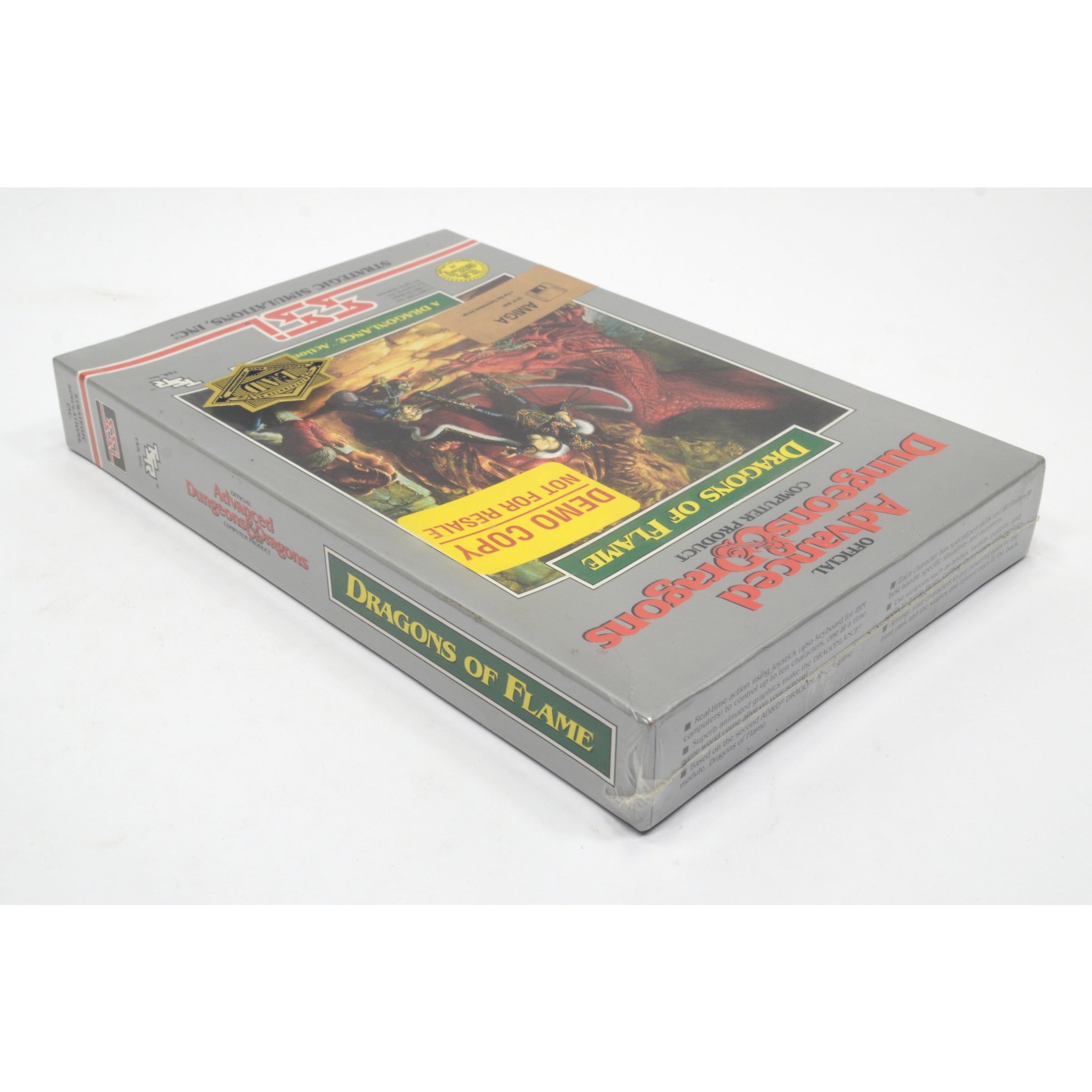 Rare Sealed COMMODORE AMIGA D&D Game - Dragons of Flame DEMO COPY | Vintage Computer Game Collectible | Perfect for Retro Gaming Enthusiasts & Collectors