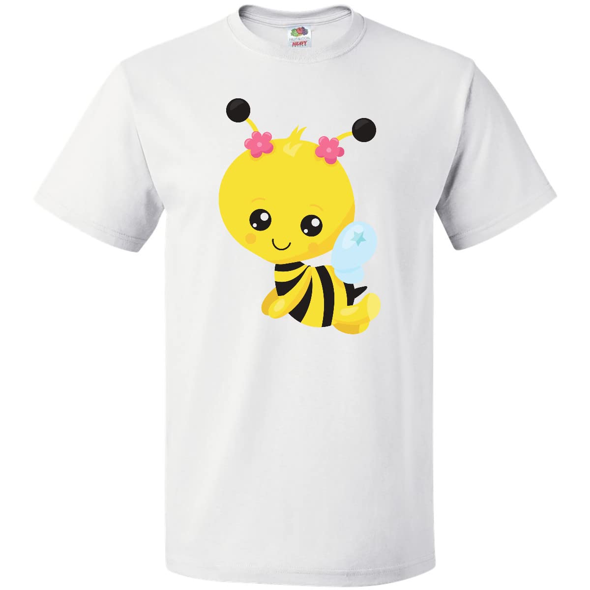 Inktastic Cute Bee Little Bee Honey Bee Flowers Graphic T-Shirt - Perfect for Casual Wear, Beekeeping Events & Nature Lovers