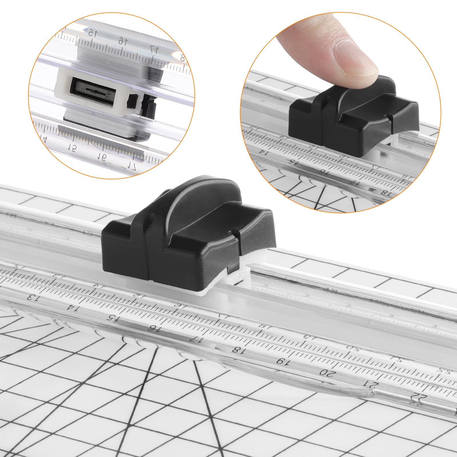 Firbon 5-Pack Black Replacement Blades with Auto Safety Guard for Paper Cutters & Trimmers - Perfect for Office, Crafting, and Scrapbooking Projects