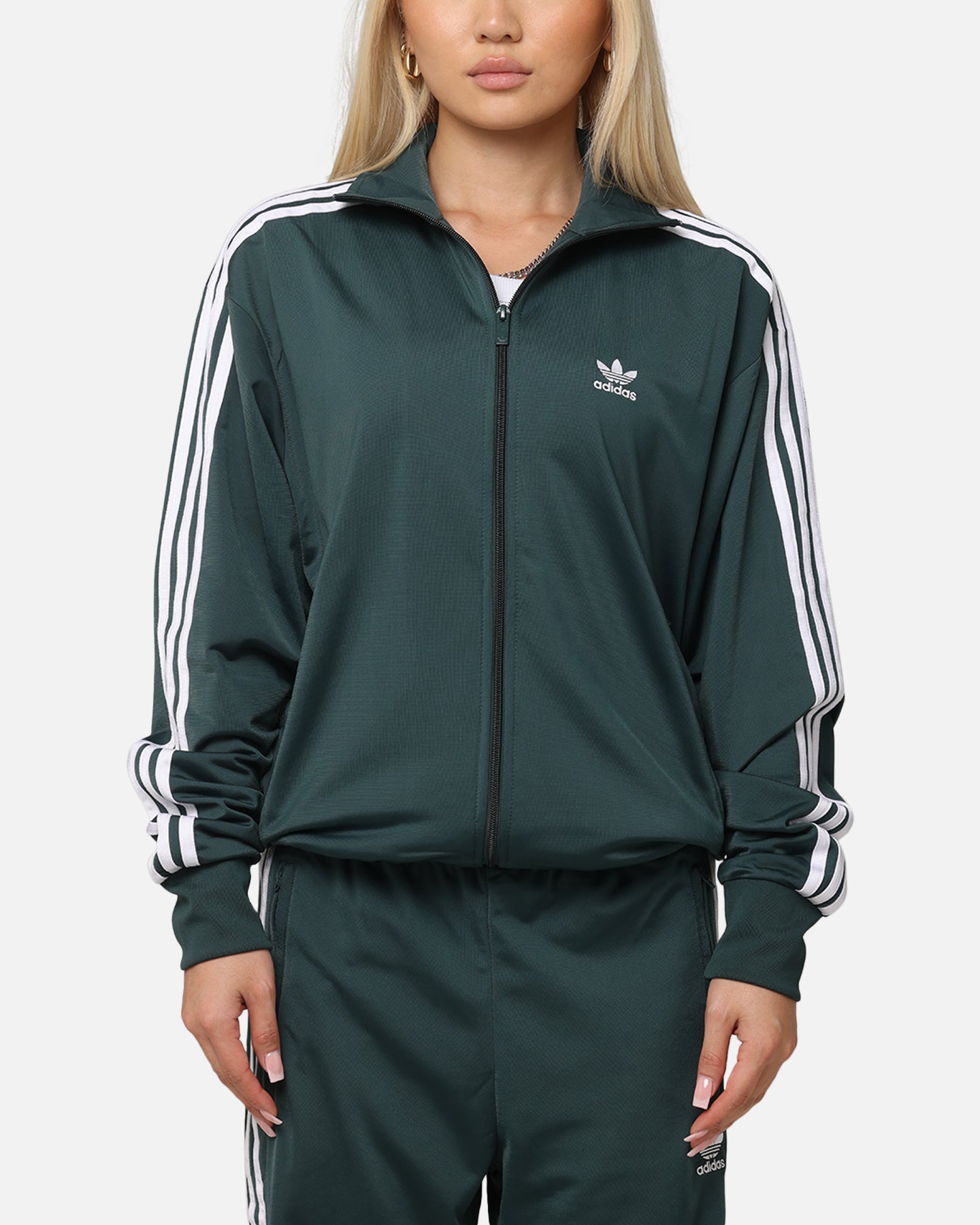 Adidas Firebird Track Jacket for Women & Men - Lightweight Running Windbreaker with Zipper, Vintage Sportswear in Mineral Green - Perfect for Jogging, Gym & Streetwear Fashion