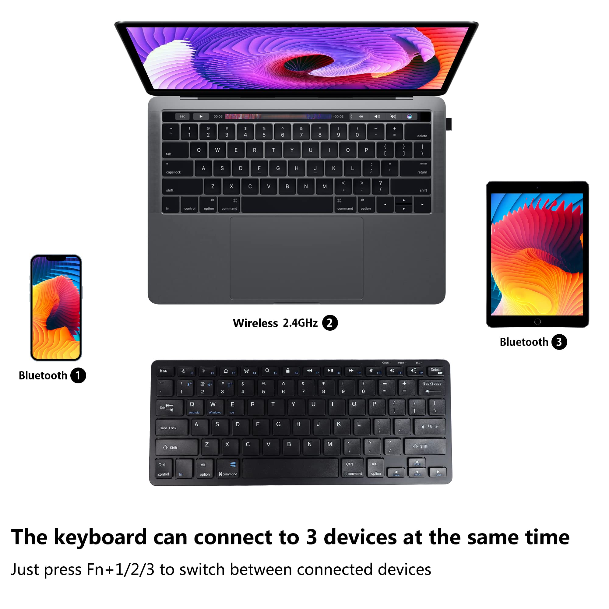 2.4G Wireless Keyboard & Mouse Set - Ergonomic, Rechargeable for PC/Mac/Laptop - Home & Office Use