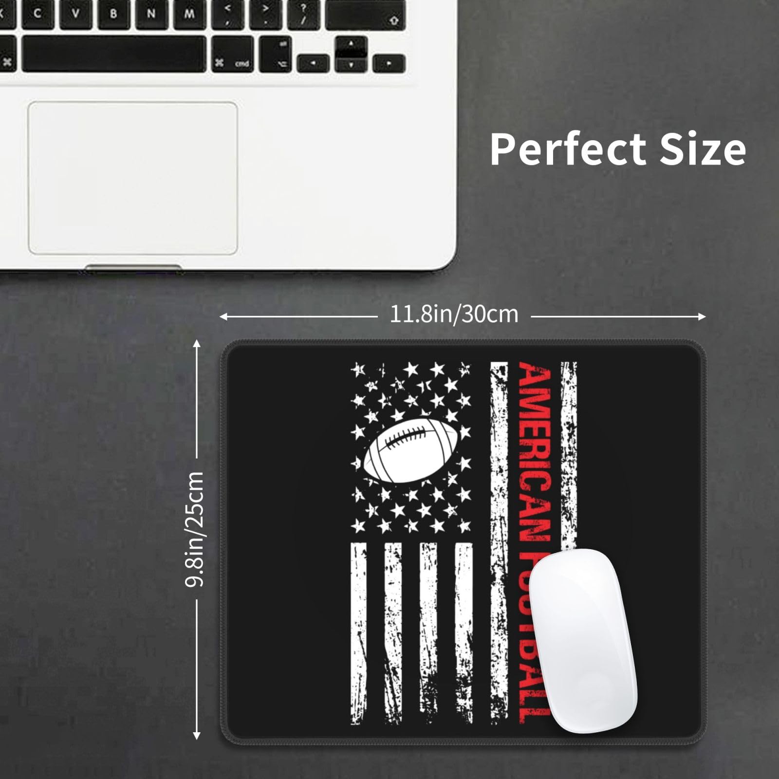 SIYTUAU American Football USA Flag Mouse Pad - Waterproof, Non-Slip Rubber Gaming Mousepad (10x12 inches) for Laptop, Office & PC - Perfect for Sports Fans, Gamers & Workstations