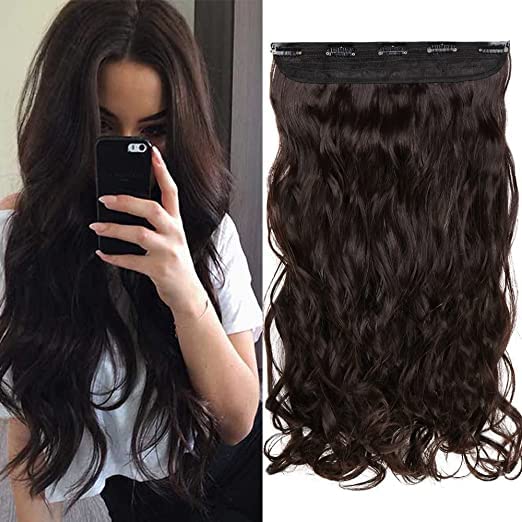 Natural Brown Curly/Wavy Hair Extensions for Women - 200g Remy Human Hair Clip-Ins | Heat Resistant & Tangle-Free | Perfect for Daily Wear, Parties & Special Occasions