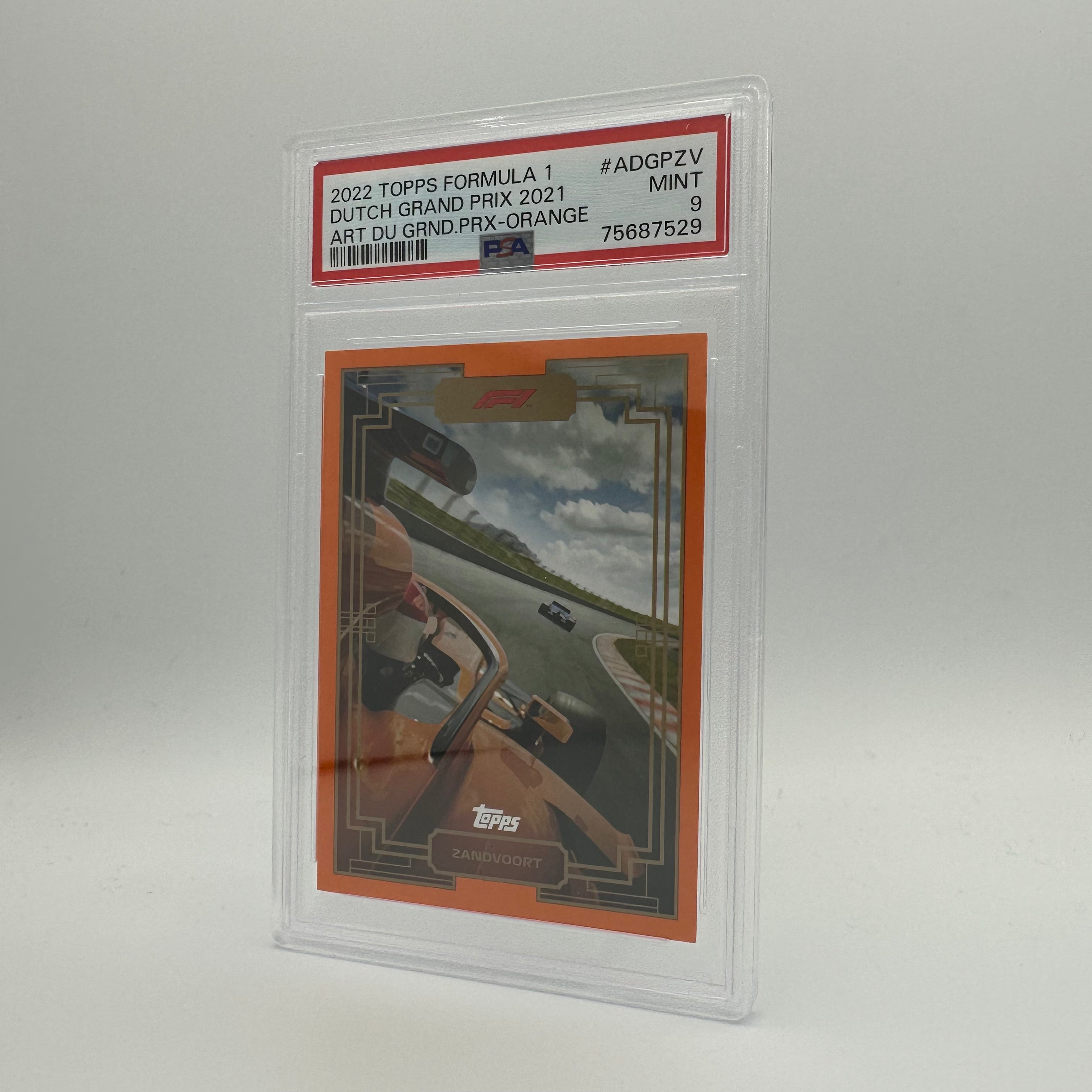 PSA 9 Graded 02/25 ART DU GRAND PRIX #ADGPZV Dutch Grand Prix 2021 Orange F1 Racing Collectible - Perfect for Motorsport Fans & Memorabilia Display