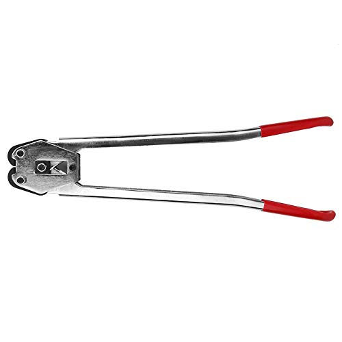 Heavy Duty Manual PET Plastic Strap Sealer Tool - Red Handheld Banding Machine for Secure Packing & Shipping | Ideal for Warehouse, Logistics, and Industrial Packaging