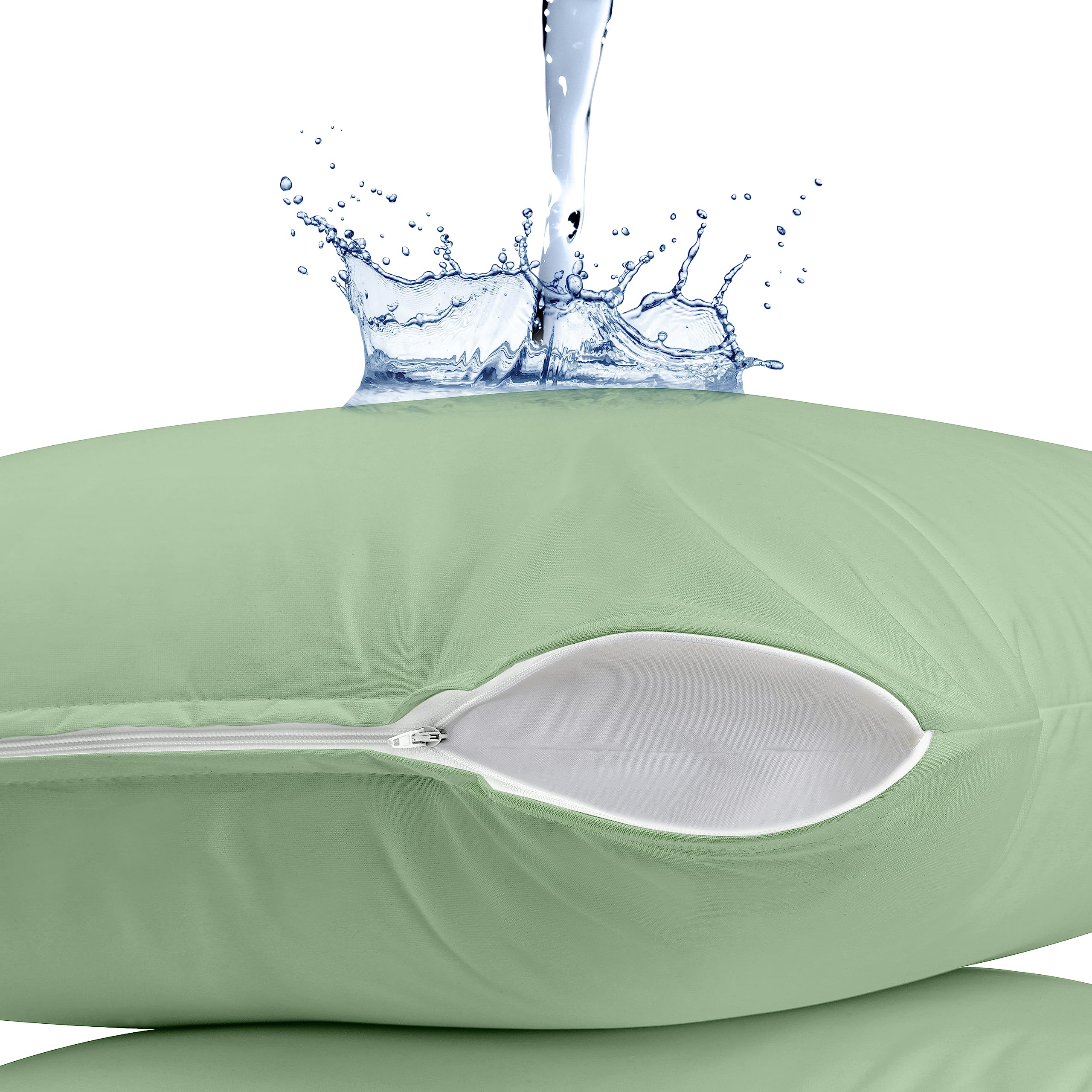 Utopia Bedding Waterproof Pillow Protectors (40 Pack, Sage) - Queen Size 20x28 Inches, Zippered Pillow Cases for Bed Bug Protection & Allergies - Ideal for Hotels, Dorms, Home Use & Travel Accessories