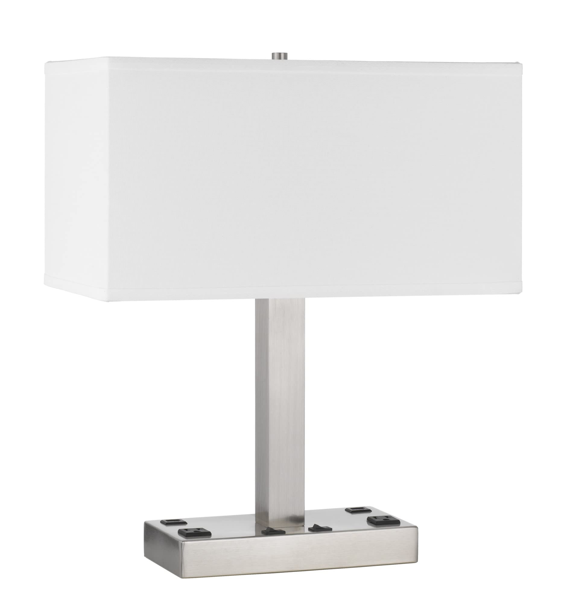 Cal Lighting LA-8036DK Colmar Modern Metal Desk Lamp with 2 Power Outlets & USB Ports - Adjustable Office Light for Home, Study, Dorm Room Workspace