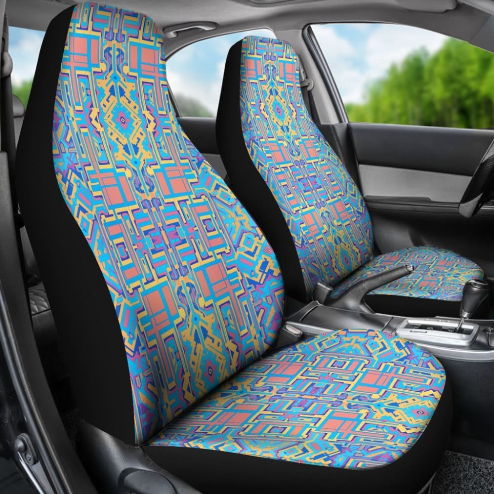 Boho Alien Space Pattern Car Seat Covers - Universal Fit for Cars, Trucks & SUVs - Stylish & Protective Seat Protectors for Home, Travel & Outdoor Adventures