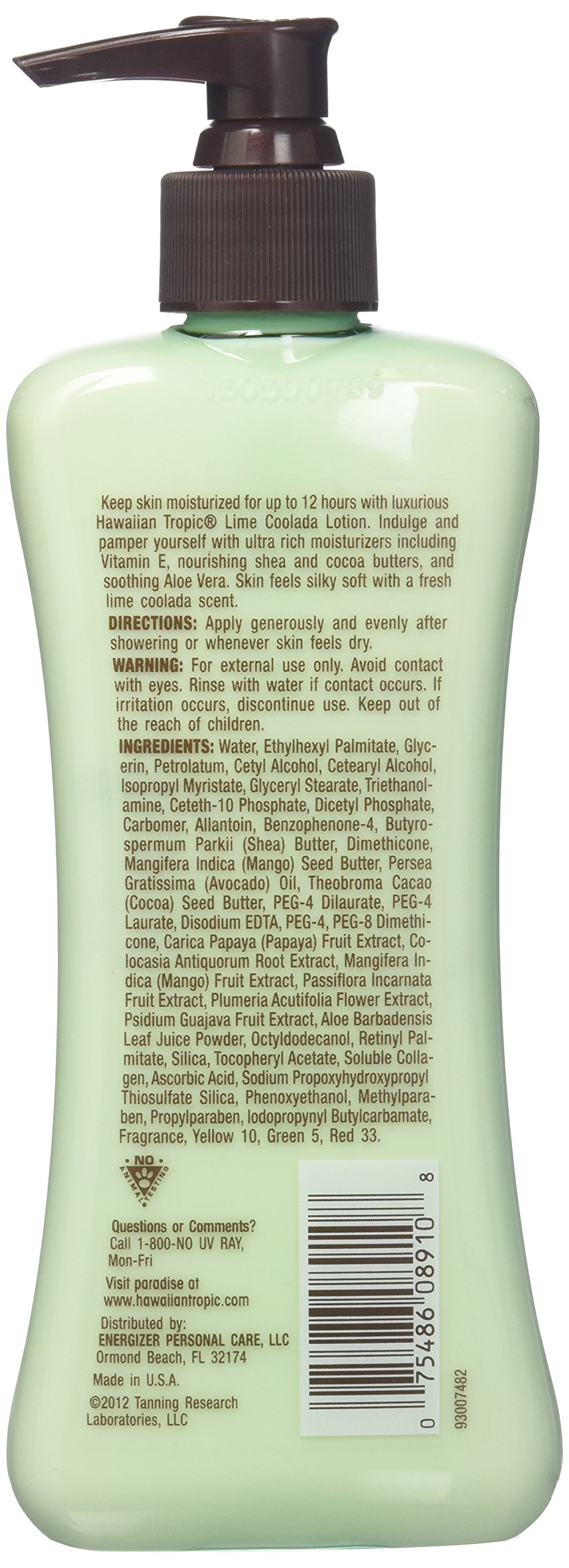 Hawaiian Tropic Lime Coolada Sunscreen Lotion with Shea Butter & Aloe Vera - 8 Fl Oz (2 Pack) - SPF Moisturizer for Beach, Pool & Outdoor Activities