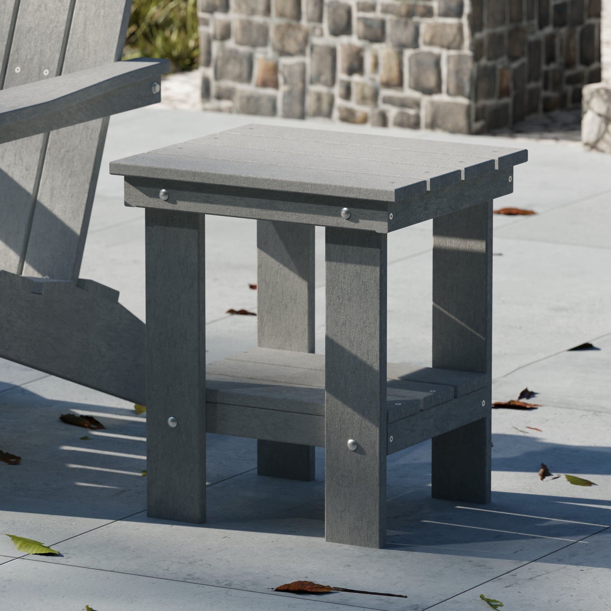Freedom Modern Adirondack Chair & Side Table Set - Durable Outdoor Patio Furniture for Garden, Poolside, Deck, and Backyard Relaxation