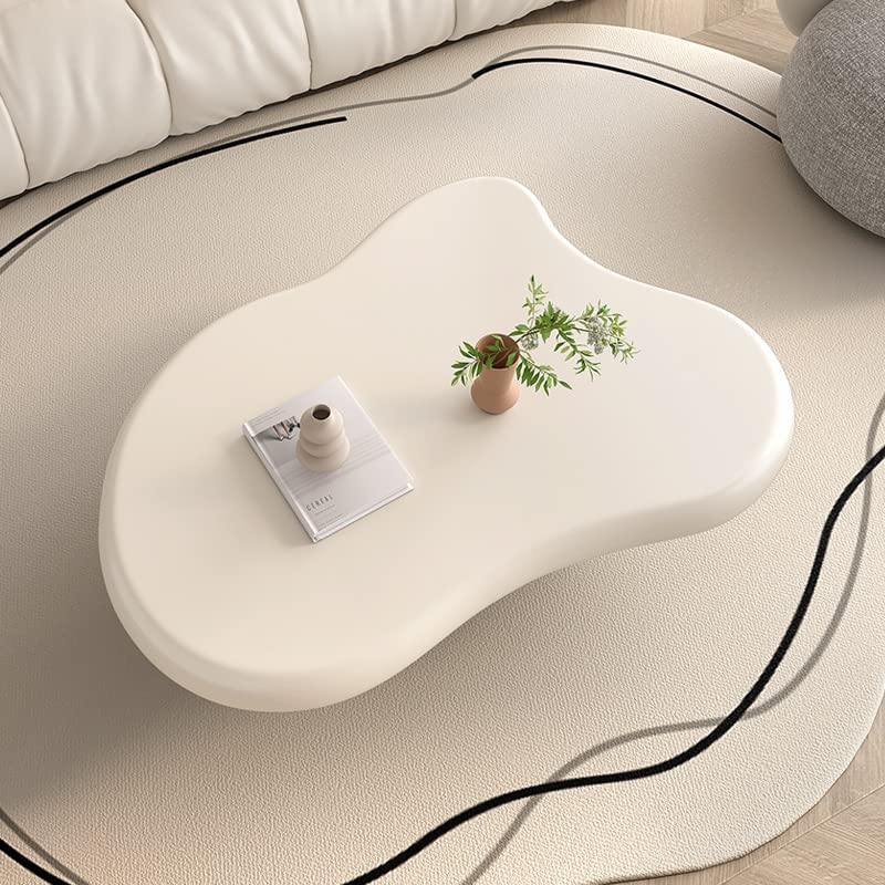 GraceNook White Cloud-Shaped Coffee Table - Modern Cartoon Design, High-Gloss Piano Lacquer Finish, Compact Living Room Furniture for Small Spaces - Perfect for Apartments, Dorms & Cozy Home Decor