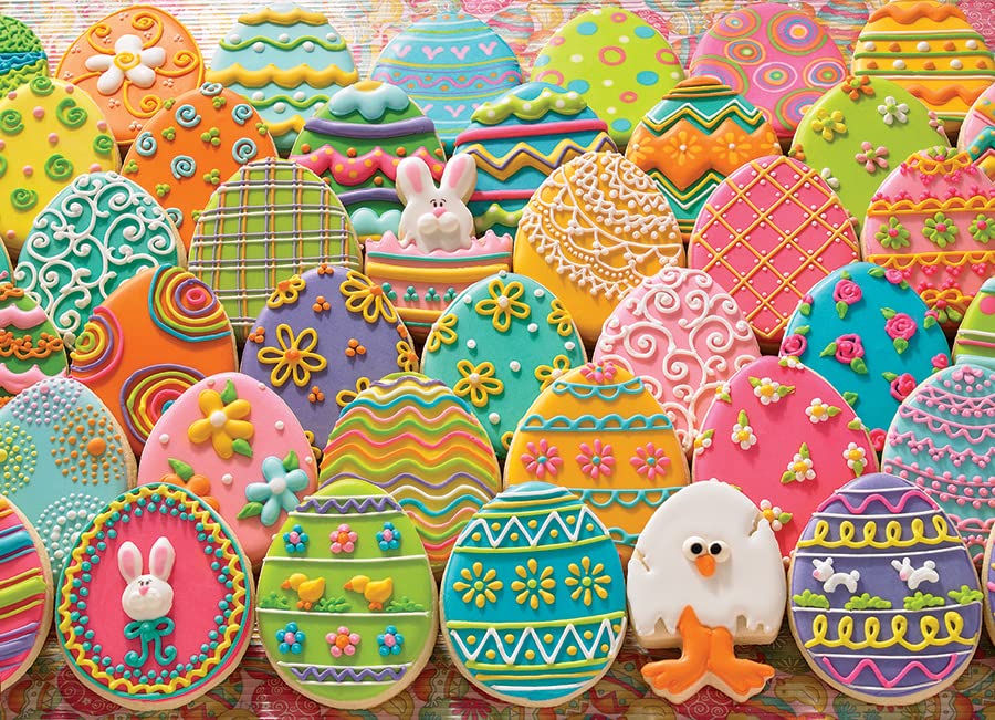 Cobble Hill 1000-Piece Easter Eggs Puzzle with Poster - Family Game Night