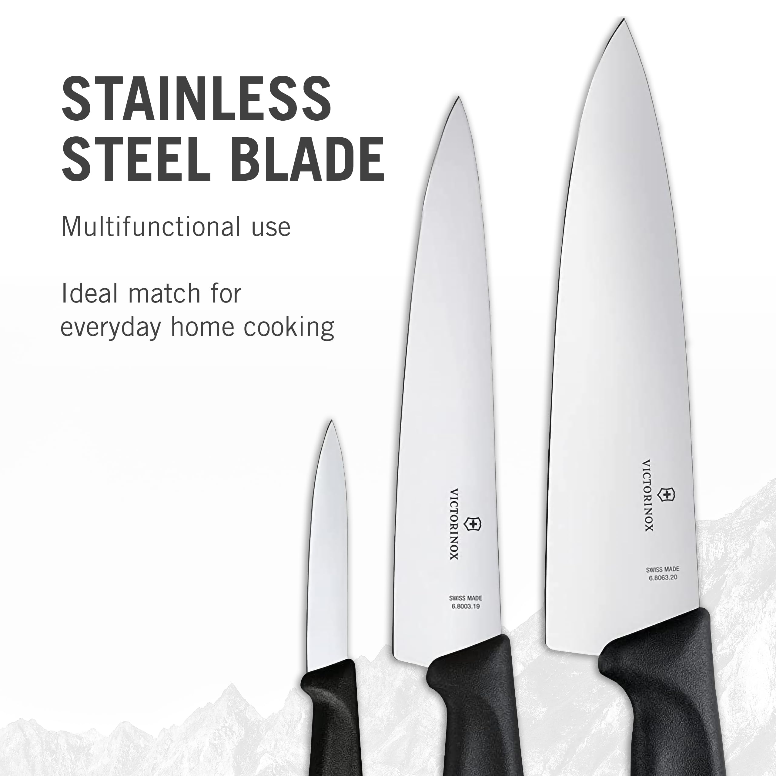 Victorinox Swiss Classic 3-Piece Chef's Knife Set - High-Quality Stainless Steel Kitchen Knives for Professional Cooking & Home Use - Perfect for Chopping, Slicing & Dicing Vegetables, Meat & Fruits