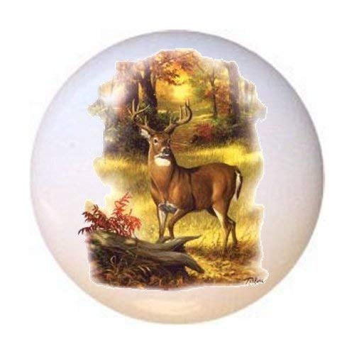 Deer Antler Cabinet Knobs - Glossy Ceramic Drawer Pulls for Dresser & Furniture (Elk, Moose, Buck Design) - Perfect for Rustic Cabin Decor, Hunting Lodge, and Western Style Home Improvement