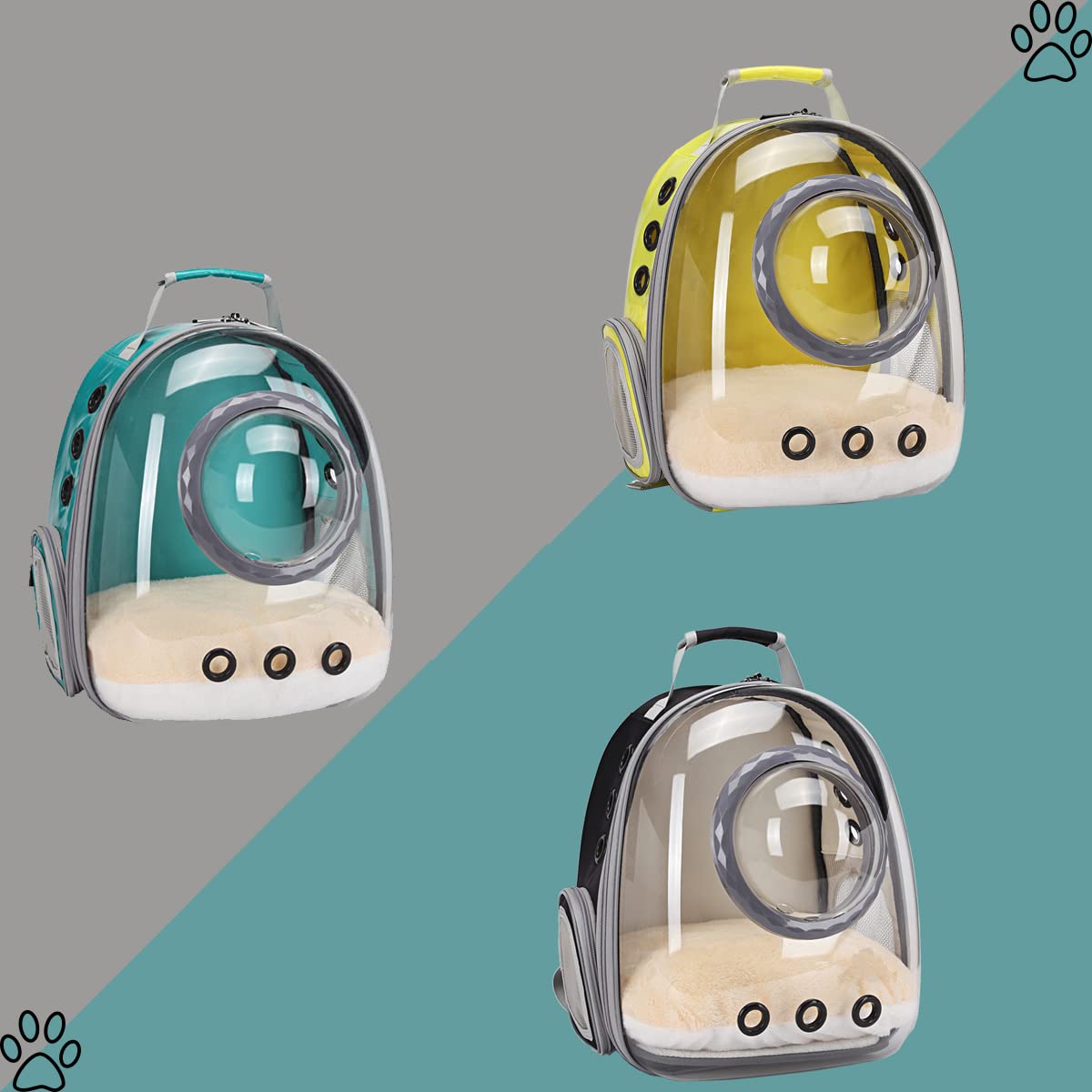 Bubble Cat Backpack Carrier for Small Pets - Airline Approved Waterproof Pet Carrier for Cats, Kittens, Puppies & Bunnies | Space Capsule Design with Clear Window | Perfect for Travel, Hiking & Outdoor Adventures