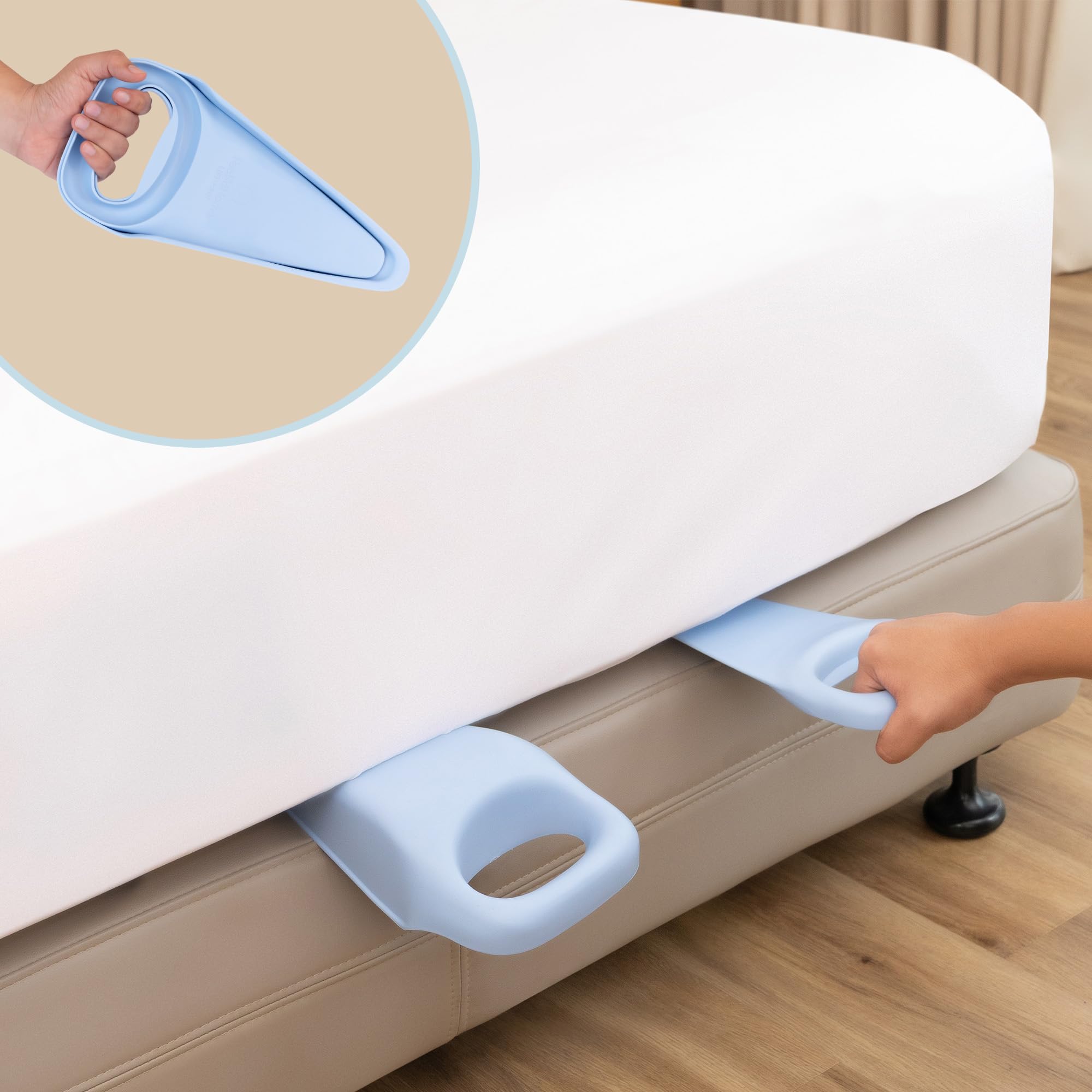 2-in-1 Bed Maker & Mattress Lifter - FeelAtHome Bed Sheet Tucker Tool for Easy Bed Making - Lift & Hold Mattress While Changing Sheets - Perfect for Fitted & Flat Sheets - Ideal for Seniors, Hotels & Home Use