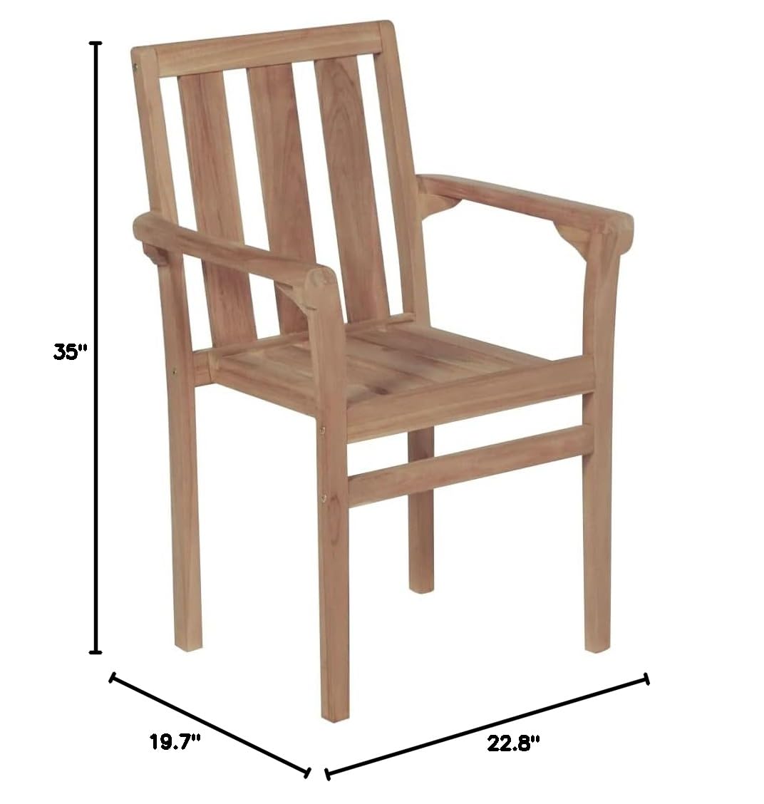 CHARMMA 2-Piece Patio Chairs Set with Taupe Cushions - Solid Teak Wood Outdoor Furniture for Garden, Poolside & Backyard Relaxation