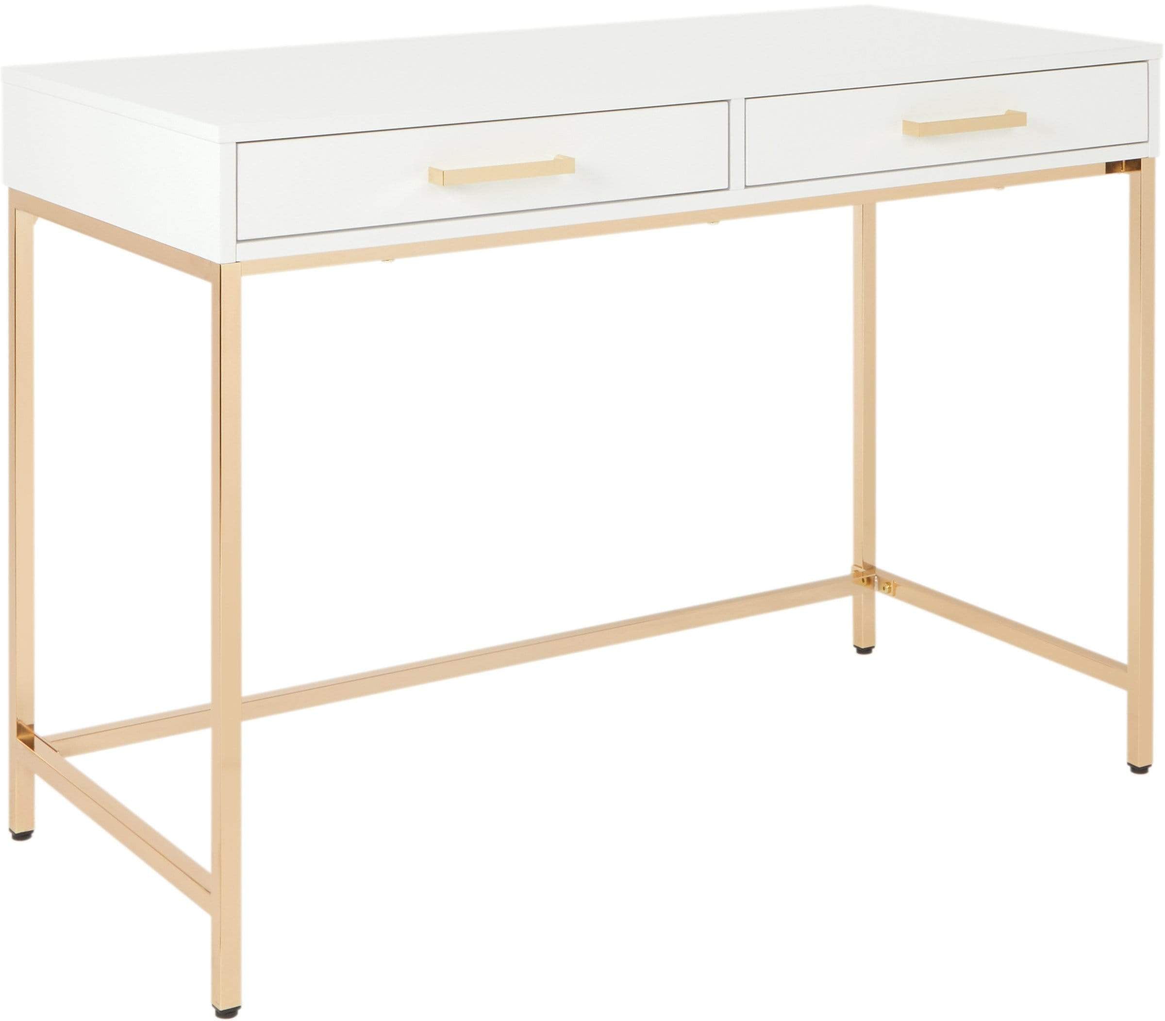 Office Star OSP Designs Alios Desk [ALS42 WH] - Modern White Computer Desk for Home Office, Study & Workspace - Ergonomic Writing Desk with Durable Metal Frame for Small Spaces