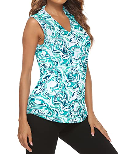 V Neck-wavy Green