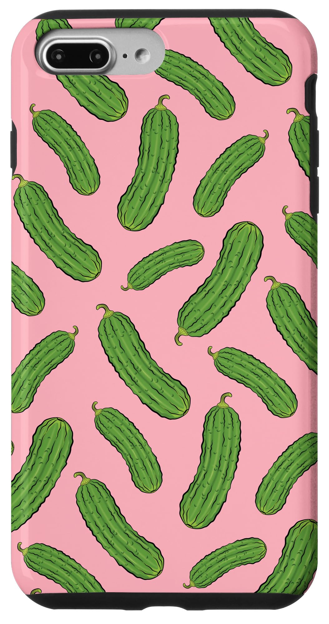 iPhone 7 Plus/8 Plus Cute Cucumber Pattern Pink Pickle Phone Case - Trendy Protective Cover for Everyday Use & Gift Giving