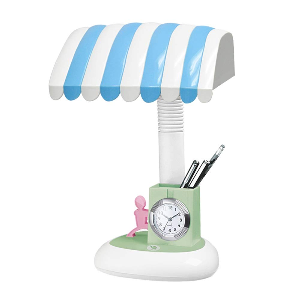 Zxb-Shop Eye-Caring LED Desk Lamp - Touch Control Adjustable Office Desk Light, Dorm Study Lamp with Night Light for Reading, Student Bedside Table Lamp (Blue) | Perfect for Home Office, Dorm Room & Nighttime Reading