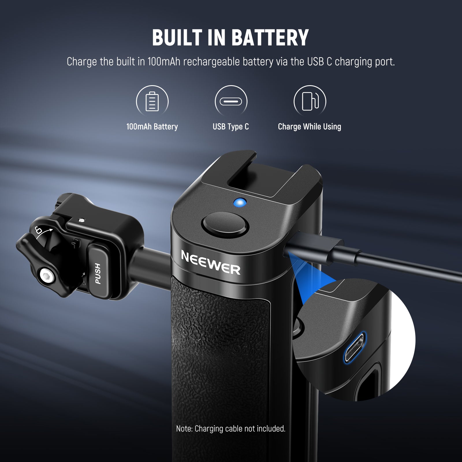 NEEWER PA005E PRO Bluetooth Side Handle with Quick Release - Compatible with NEEWER Phone Cage | Perfect for Vlogging, Live Streaming & Smartphone Filmmaking