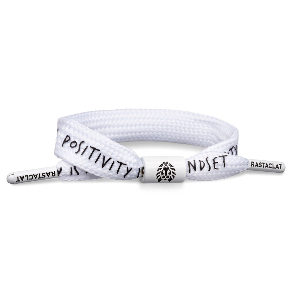 Rastaclat Mindset White Adjustable Wristband Bracelet for Men & Women - Perfect for Fitness, Yoga, and Everyday Wear