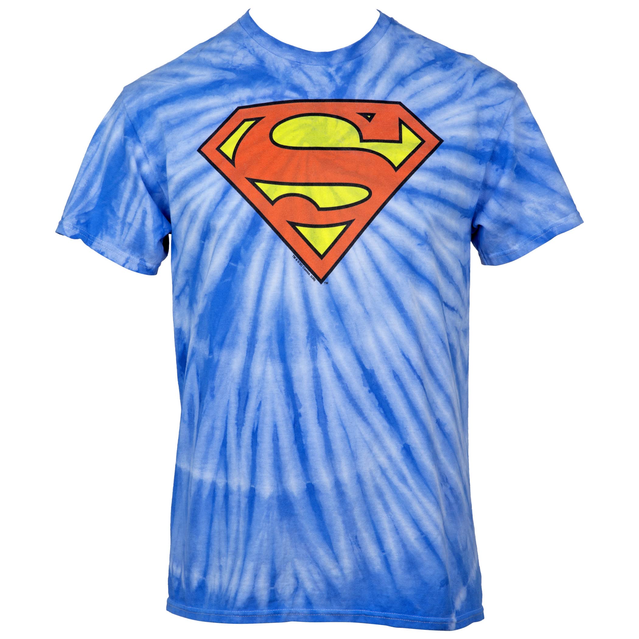 Superman Symbol Tie-Dye T-Shirt for Men - Cool Graphic Novelty Tee for Comic Book Fans & Superhero Lovers - Perfect for Cosplay, Comic Con & Casual Wear