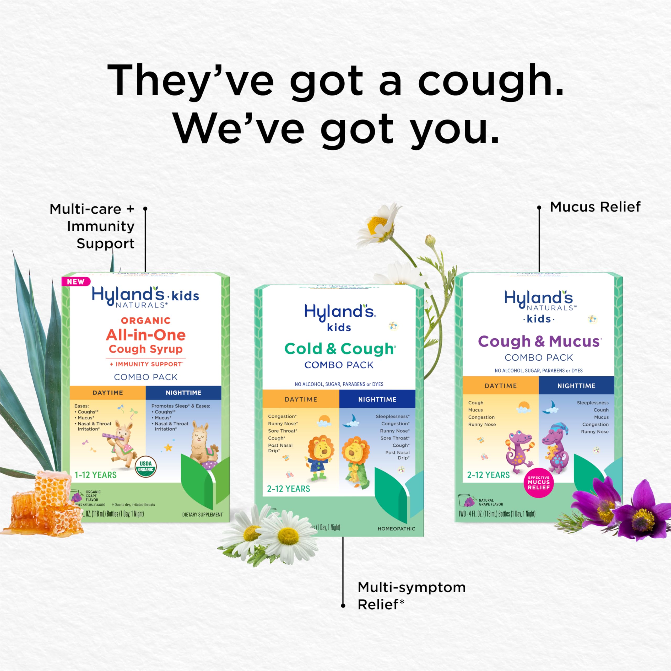 Hyland's Kids Cold & Cough Relief Syrup - Natural Daytime Decongestant & Sore Throat Medicine for Children Ages 2+ | Safe Herbal Remedy for Common Cold Symptoms | 4 Fl Oz | Perfect for School, Travel & Home Use