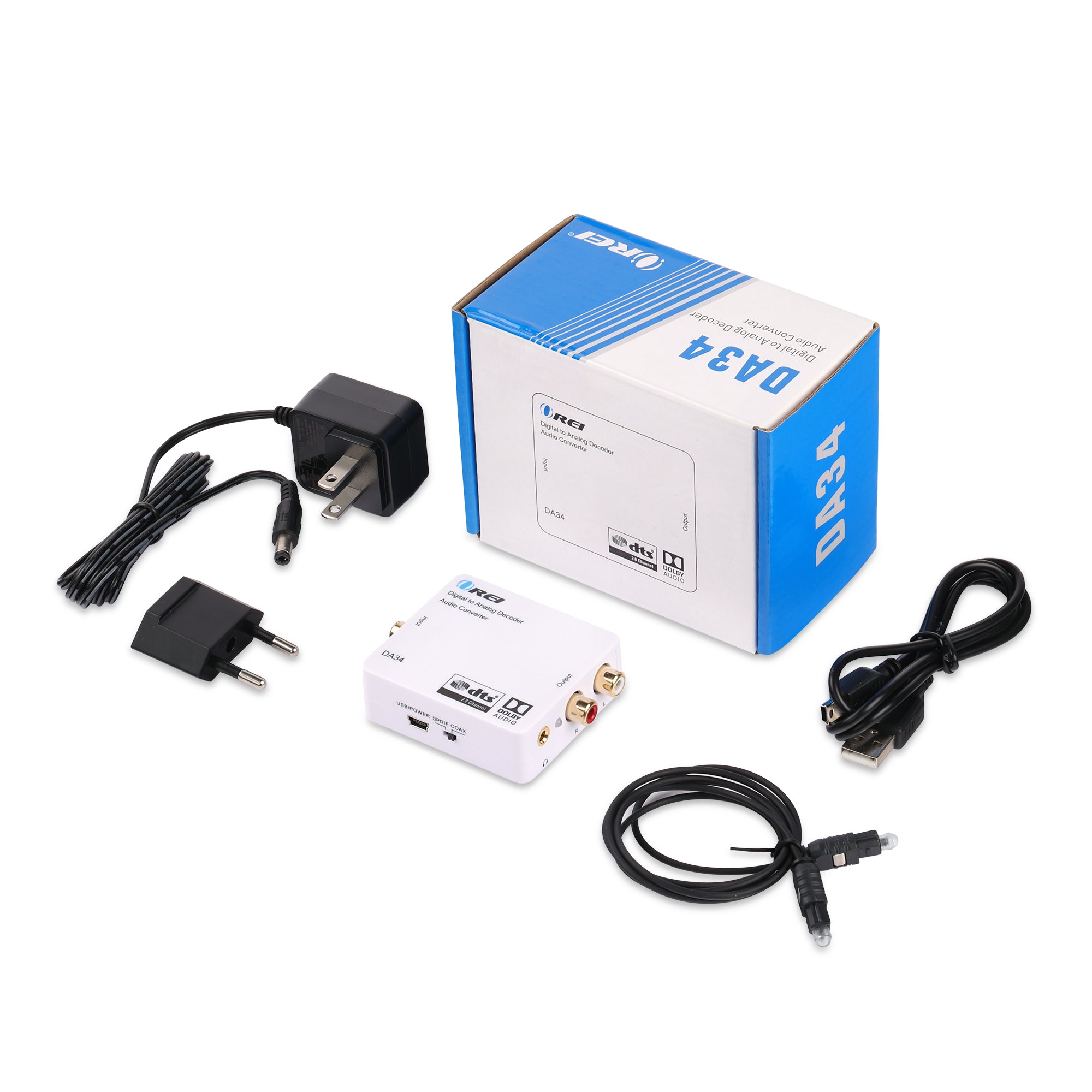 High-Quality Digital to Analog Audio Converter DA34 - DAC for Home Theater, Hi-Fi Systems & Professional Audio Setup