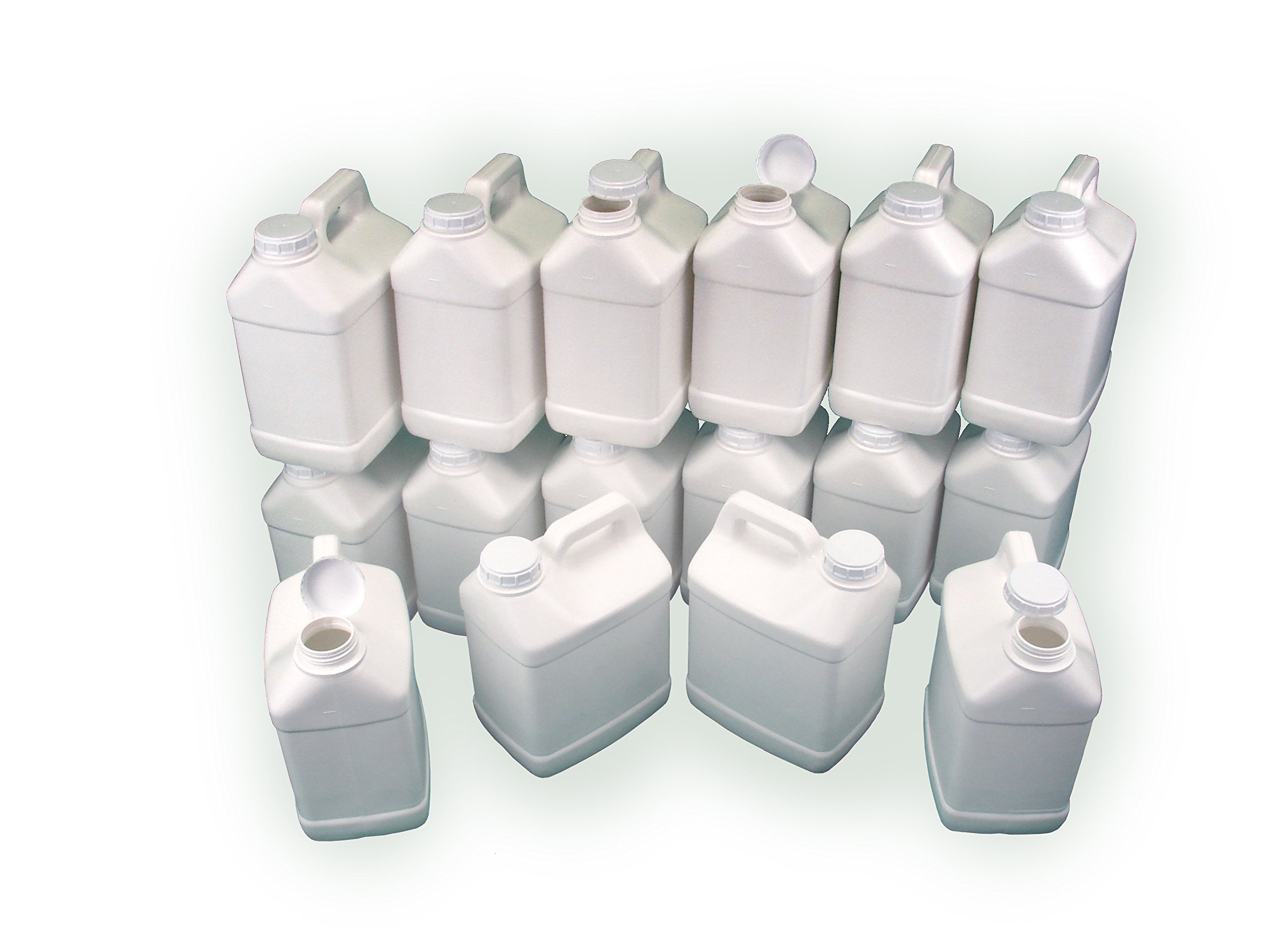 2 Gallon Plastic F-Style Jugs With 63mm Caps - Pack of 16 - Ideal for Bulk Liquid Storage, Home Brewing, and Commercial Use