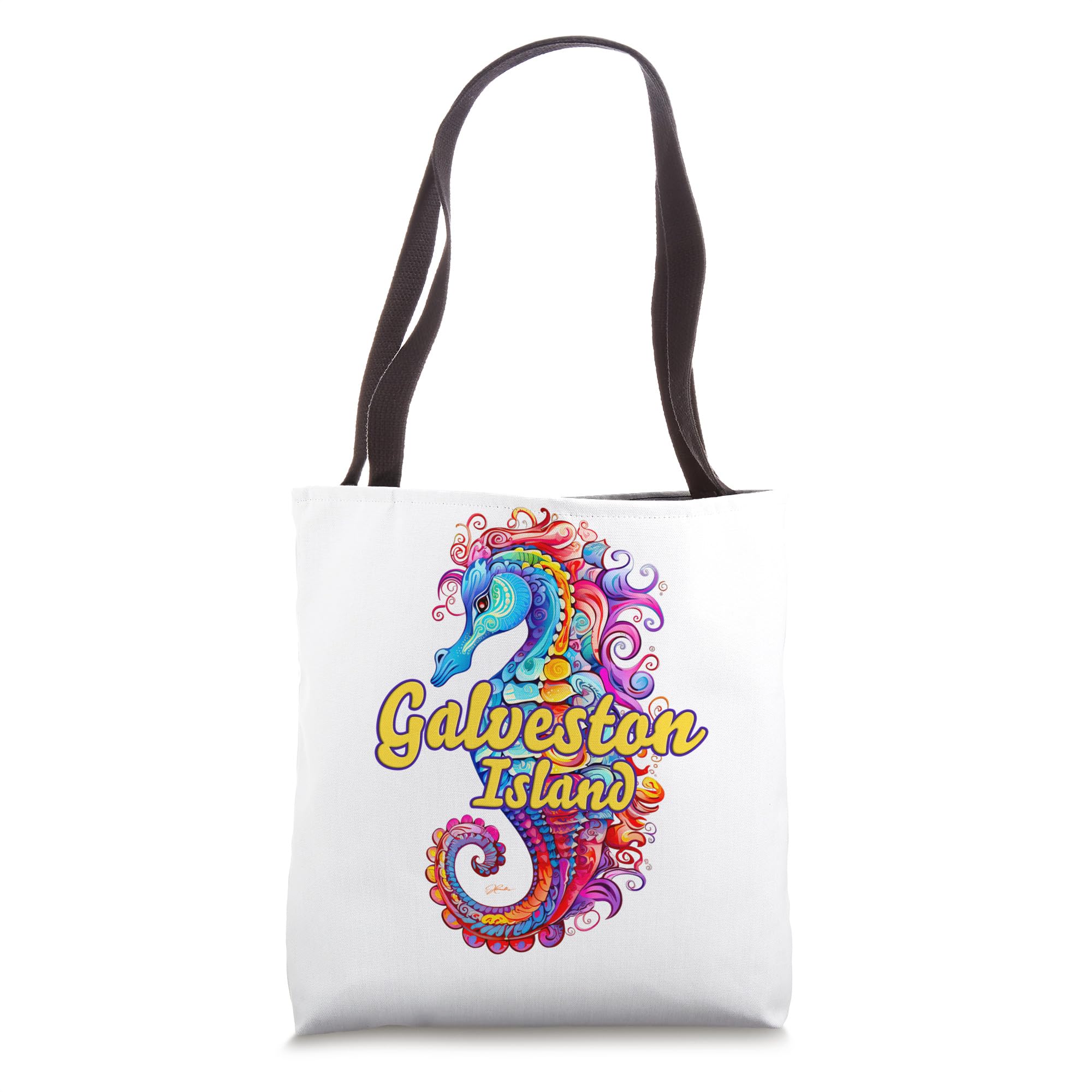 JCombs: Stylish Galveston Island Texas Seahorse Beach Tote Bag - Perfect for Summer Vacations, Pool Days & Coastal Getaways