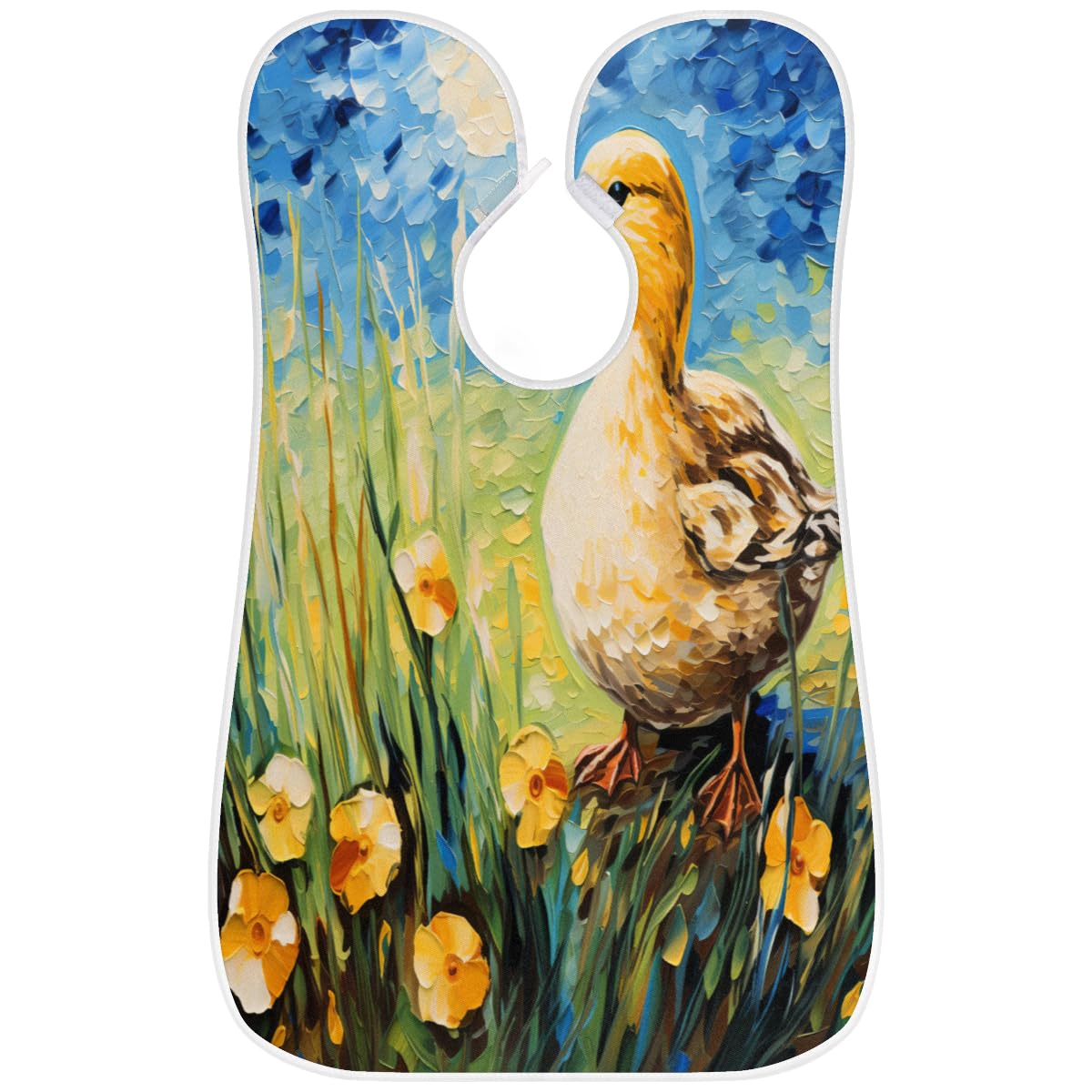 **Men's Waterproof Beard Shaving Bib & Hair Dye Apron - Floral Duck Print Barber Cape for Grooming, Makeup & Haircuts - Sink Hair Catcher & Beard Trimming Accessory - Perfect for Home Salon, Barbershops & DIY Styling**