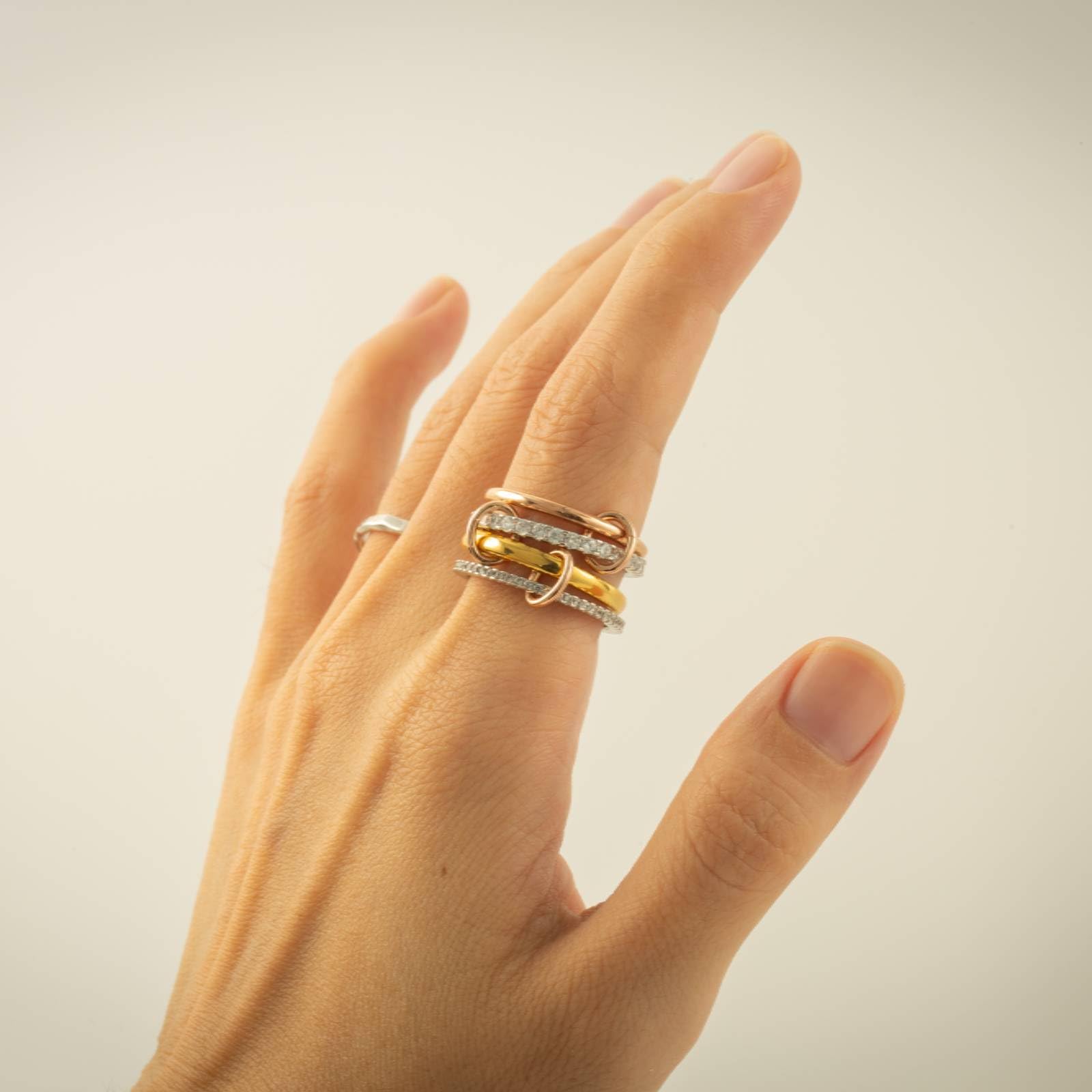 18k Gold Plated Stackable Rings for Women - Non-Tarnish Dainty Cubic Zirconia Rings Set, Elegant Knuckle Rings - Perfect for Everyday Wear, Gift Giving & Layering Jewelry Looks