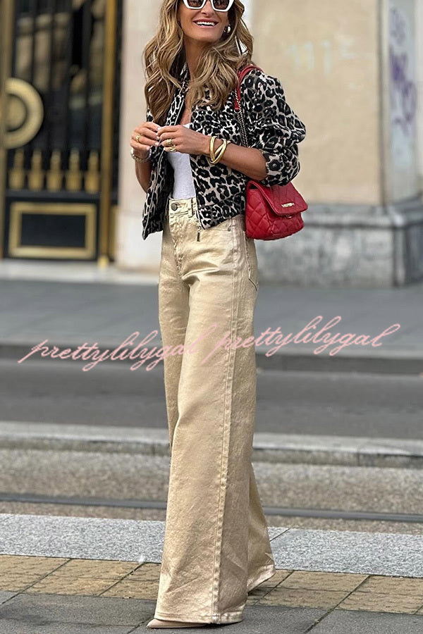 Stylish Leopard Print Bomber Jacket for Women - Long Sleeve Zip-Up Jacket with Pockets - Trendy Outerwear for Casual Wear, Street Style & Fall Fashion